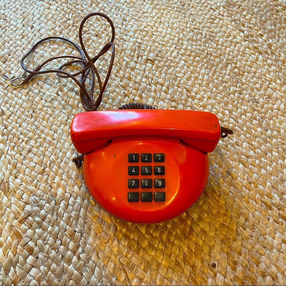 Vintage Orange Touch Dial Phone